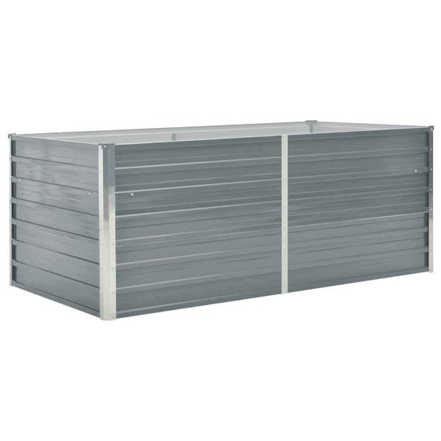 The Living Store Verhoogd Tuinbed - Gegalvaniseerd Staal - 160 x 80 x 45 cm - Grijs