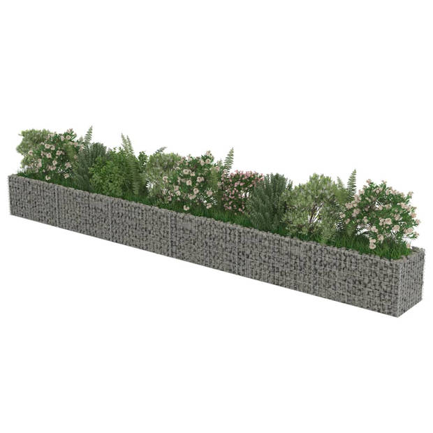 vidaXL Gabion plantenbak verhoogd 540x50x50 cm gegalvaniseerd staal