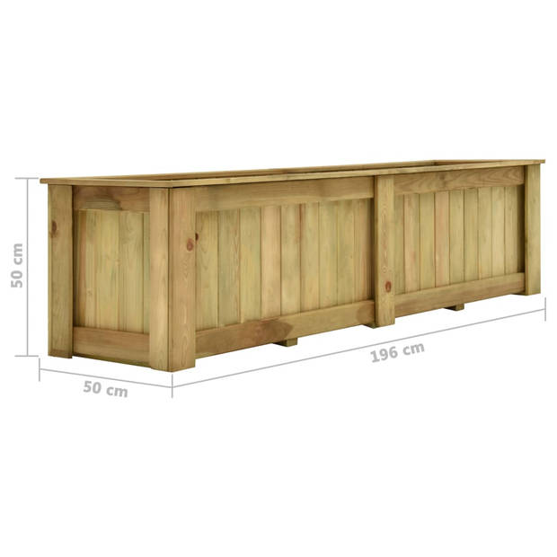 The Living Store Houten Tuinbak - Verhoogd - 196 x 50 x 50 cm - Weerbestendig