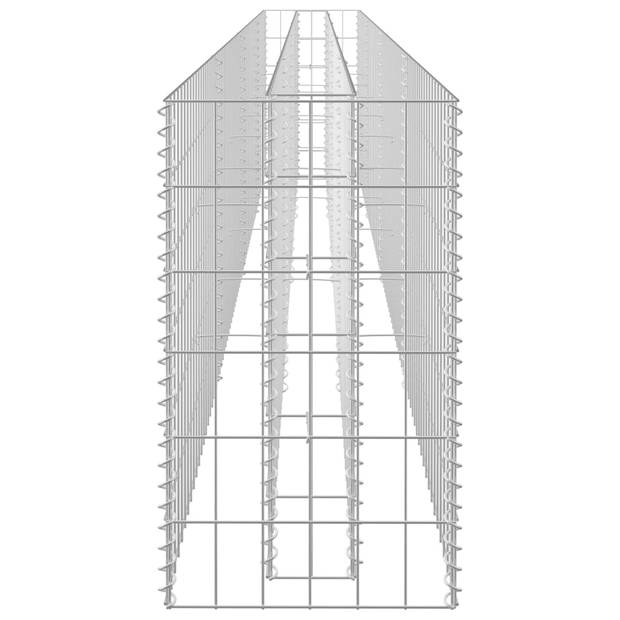 The Living Store Schanskorfplantenbak - Gegalvaniseerd staal - 360 x 30 x 60 cm (L x B x H) - Zilver - Wanddikte 10 cm