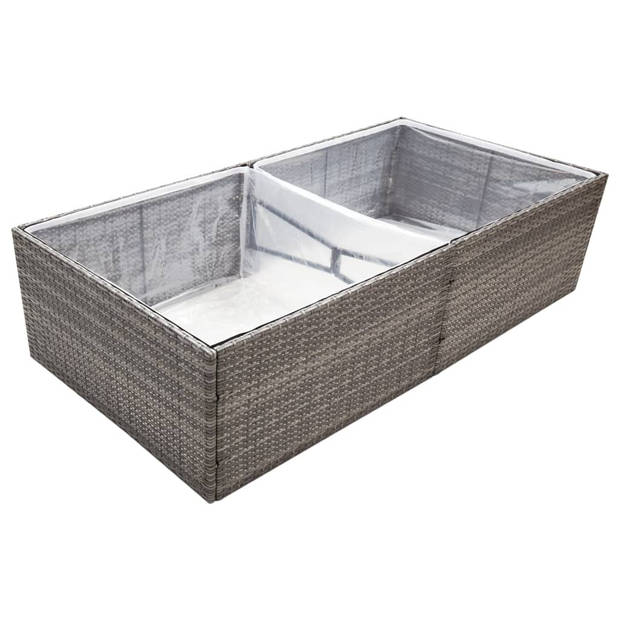 vidaXL Plantenbak 157x80x40 cm poly rattan grijs