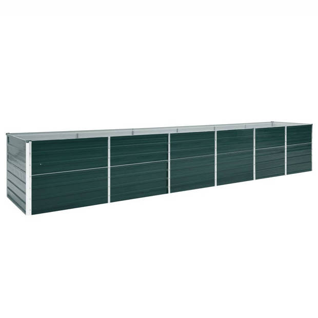 The Living Store Verhoogde Tuinbak - Gegalvaniseerd Staal - 480x80x77 cm - Groen