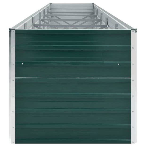 The Living Store Verhoogde Tuinbak - Gegalvaniseerd Staal - 480x80x77 cm - Groen