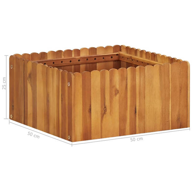 The Living Store Houten Kweekbak Verhoogd - 50 x 50 x 25 cm - Massief acaciahout - Gelat ontwerp