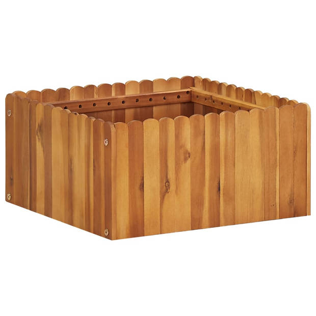 The Living Store Houten Kweekbak Verhoogd - 50 x 50 x 25 cm - Massief acaciahout - Gelat ontwerp