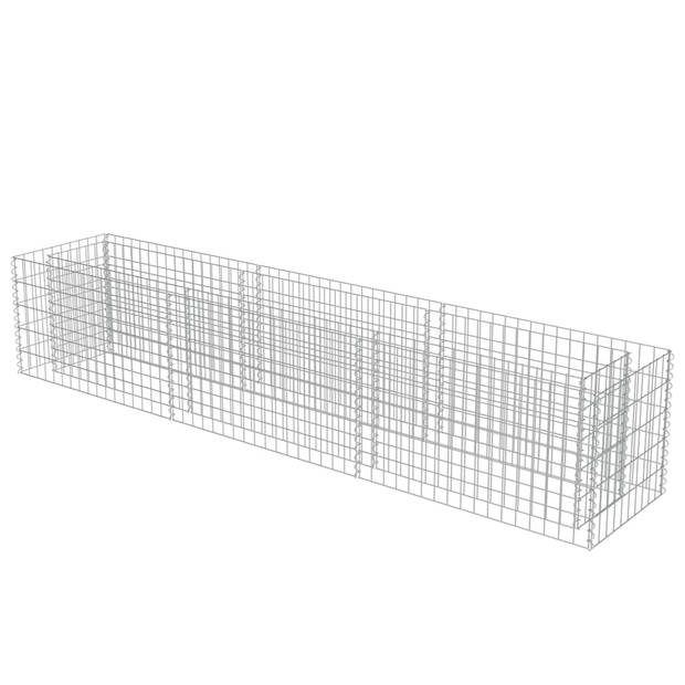 The Living Store Gabion Raised Planter - 270 x 50 x 50 cm - Galvanized Steel