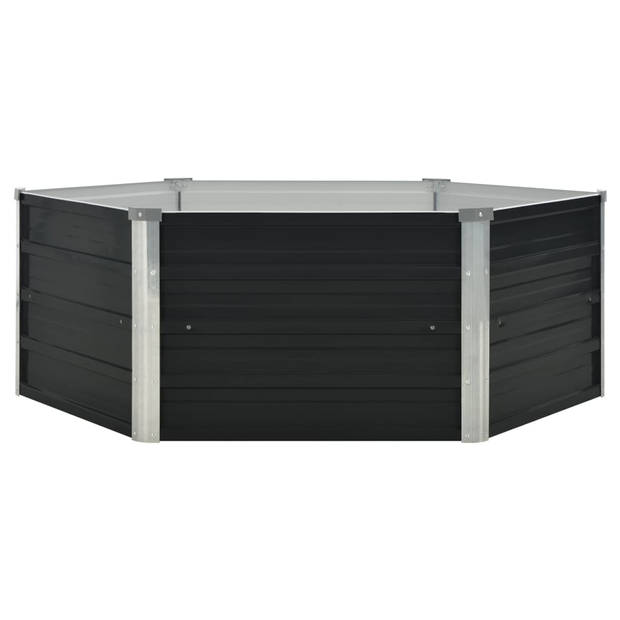 vidaXL Plantenbak verhoogd 129x129x45 cm gegalvaniseerd staal antraciet