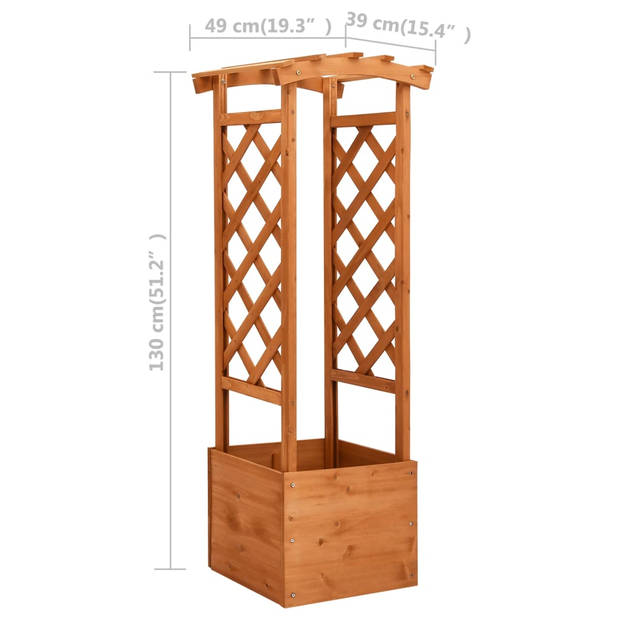 The Living Store Bloembak - Hout - 49 x 39 x 130 cm - Weerbestendig