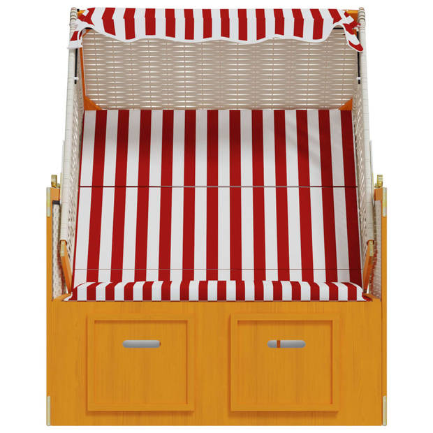 The Living Store Strandstoel - Comfortabele lounger - Poly rattan - Verstelbare rugleuning - Uitschuifbare voetensteun