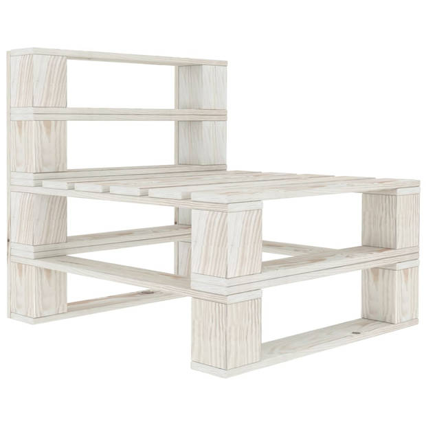 The Living Store Palletbank Tuinmeubelen - 200x67.5x60.8cm - Grenenhout - Wit