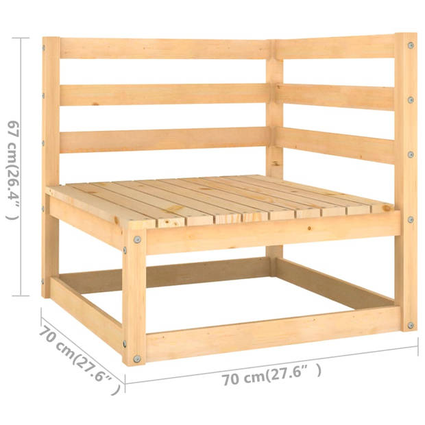 The Living Store Pallet loungeset - Grenenhout - 70x70x67cm - Antraciet