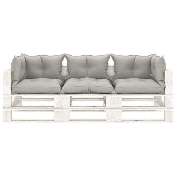 The Living Store Pallet hoekbank - Grenenhouten loungeset - 200 x 67.5 x 60.8 cm