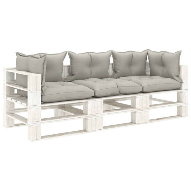 The Living Store Pallet hoekbank - Grenenhouten loungeset - 200 x 67.5 x 60.8 cm