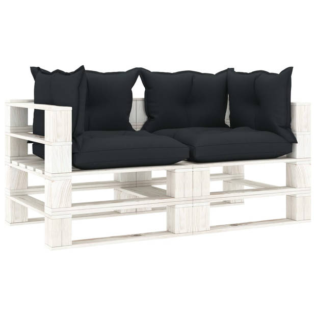 The Living Store Pallet Bank - Tuinmeubelset - 140 x 67.5 x 60.8 cm - Grenenhout