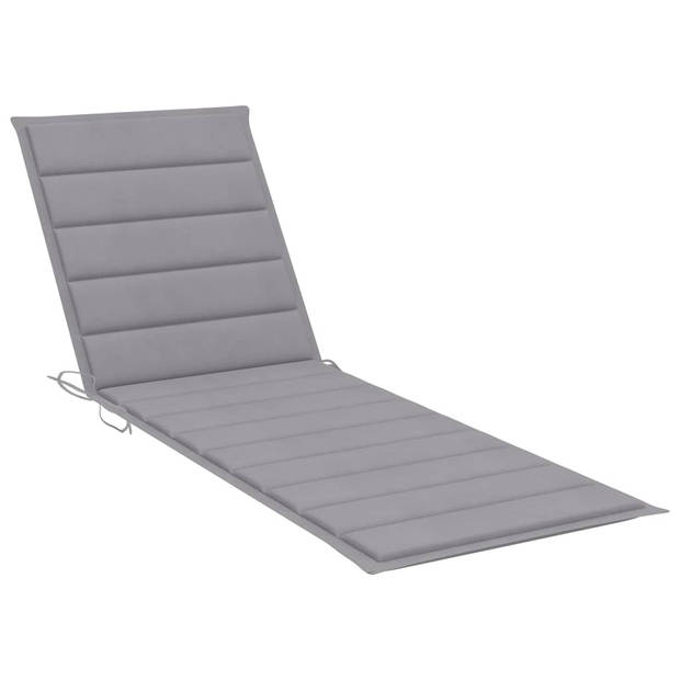 The Living Store Loungebed - Hout - 200x70x(31.5-77) cm - Verstelbare rugleuning