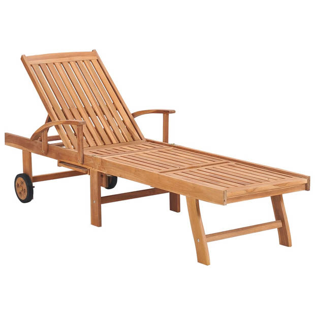 The Living Store Houten Loungebed - Ligbed - 195 x 59.5 cm - Teakhout