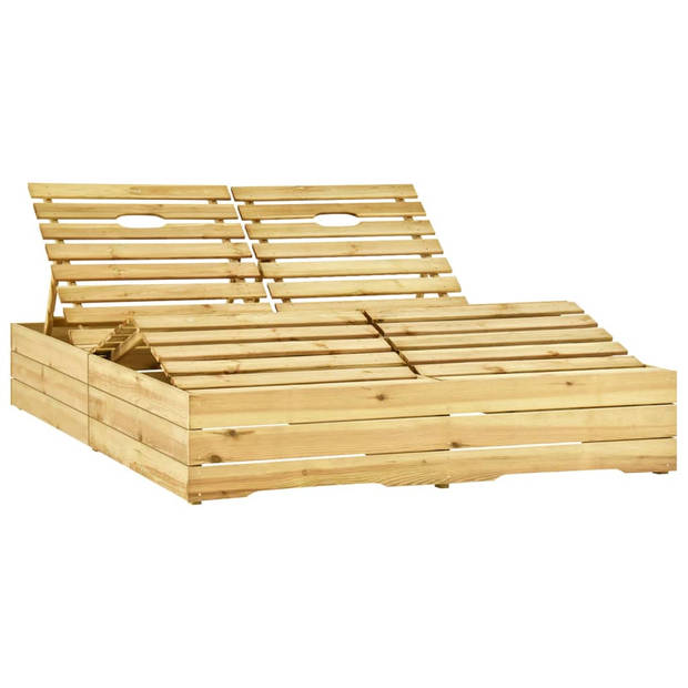 The Living Store Loungebed - Tuinmeubelen - 198 x 135 x (30 - 75) cm - Grenenhout - Verstelbaar