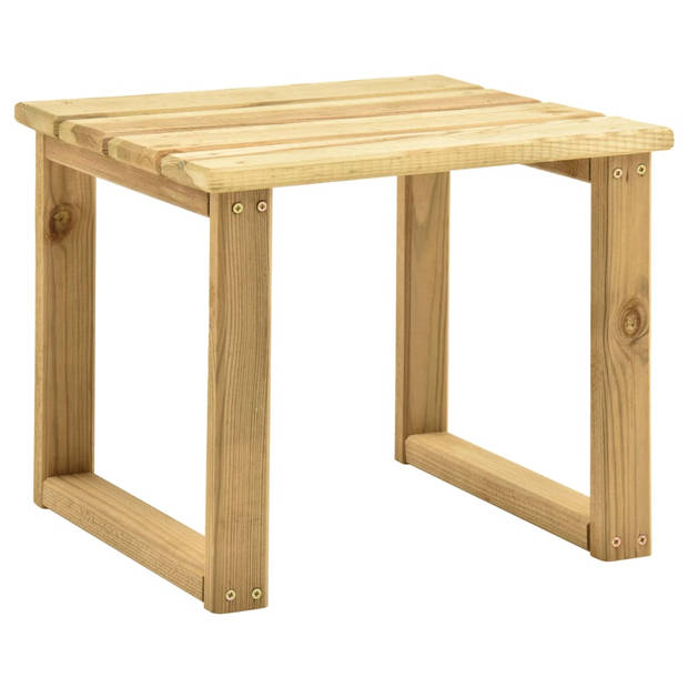 The Living Store Loungebed Tuin - 200x70cm - verstelbare rugleuning - grenenhout - inclusief kussen en tafel