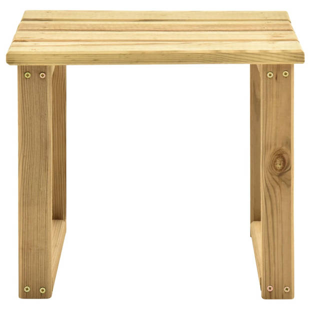 The Living Store loungebed Grenenhout - verstelbare rugleuning - inclusief tafel en kussen - 200x70x31.5cm