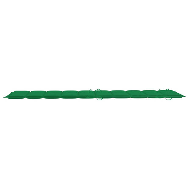 The Living Store Ligbed Acacia - Terrasmeubelen - 184x55x64 cm - Groen kussen