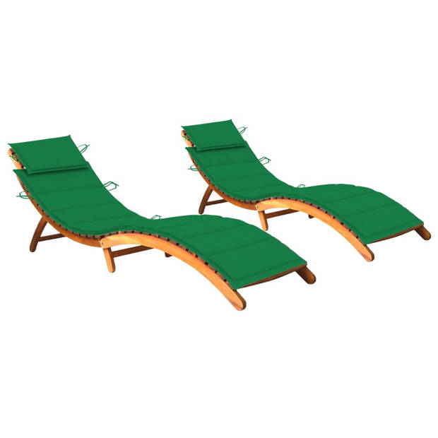 The Living Store Houten Ligbed - Terras- en Tuinmeubelen - 184 x 55 x 64 cm - Massief Acaciahout