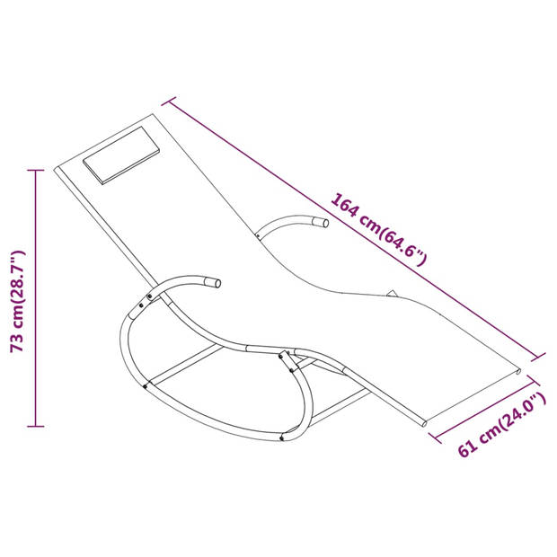 The Living Store Schommelende Ligbed - Stalen Frame - Ergonomisch Ontwerp - Ademende Mesh Stof - Crème - 164 x 61 x