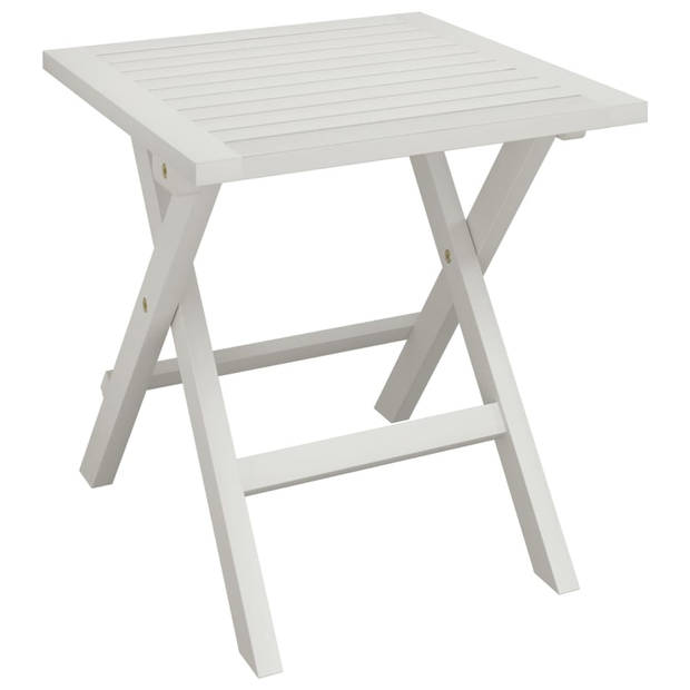 The Living Store Ligbed - Klassiek houten ligbed van massief acaciahout - 184 x 55 x 64 cm - Inclusief praktische tafel