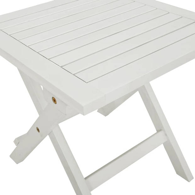 The Living Store Ligbed - Klassiek houten ligbed van massief acaciahout - 184 x 55 x 64 cm - Inclusief praktische tafel