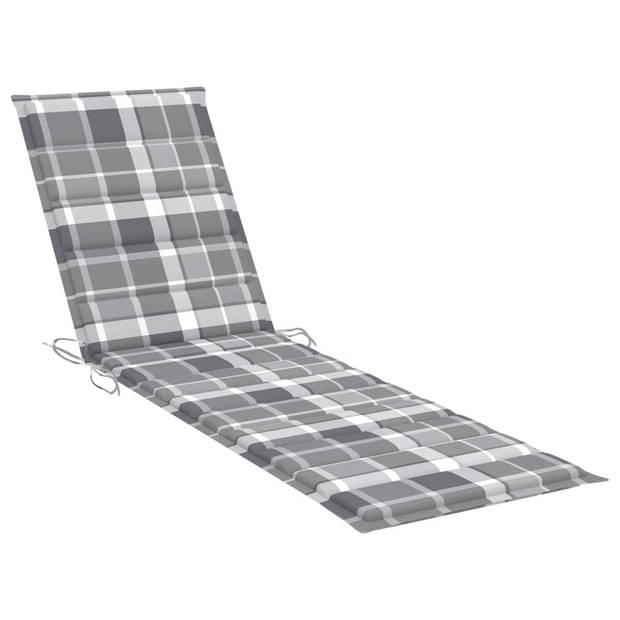 The Living Store Ligstoel Teakhout Loungebed - 195x59.5 cm - Verstelbare Rugleuning