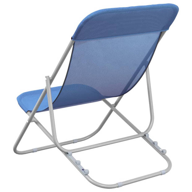 The Living Store Opvouwbare Strandstoelen - Blauw - 83 x 57.5 x 81 cm - Duurzaam materiaal - Verstelbaar - Stabiel