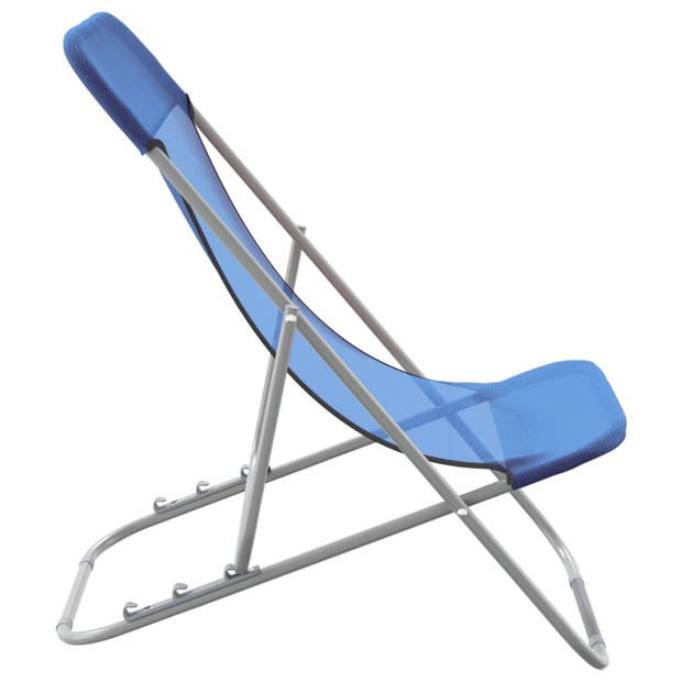 The Living Store Opvouwbare Strandstoelen - Blauw - 83 x 57.5 x 81 cm - Duurzaam materiaal - Verstelbaar - Stabiel