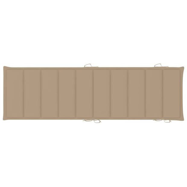 The Living Store Houten Ligbed Set - Tuinmeubelen - 184 x 55 x 64 cm - Waterafstotend