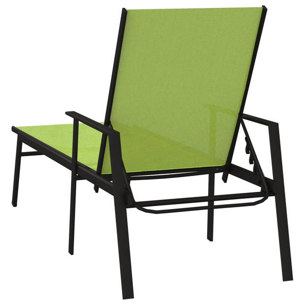 The Living Store Verstelbare Ligstoel - Tuinmeubel - 191 x 61 x 97.5 cm - Groen