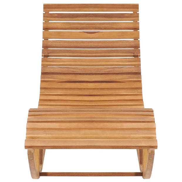 The Living Store Houten Ligstoel Teakhout - 60 x 180 x 73 cm - Schommelend