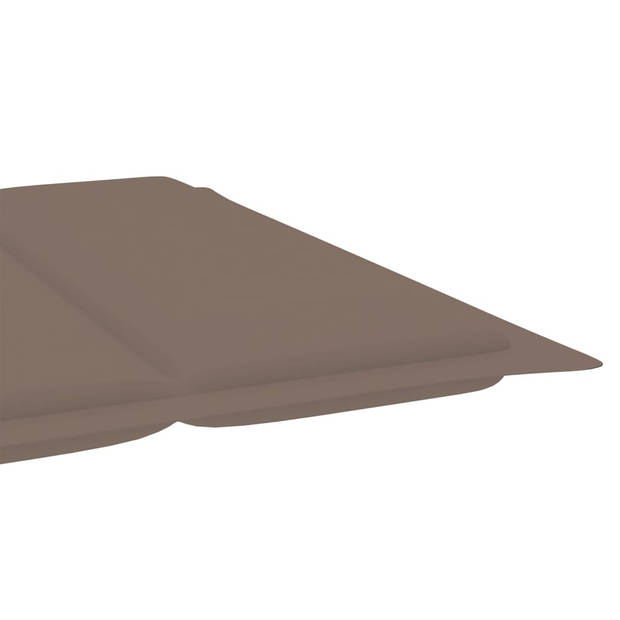 The Living Store Ligbed - Massief Acaciahout - Ergonomisch - Inklapbaar - Met Kussen - Taupe