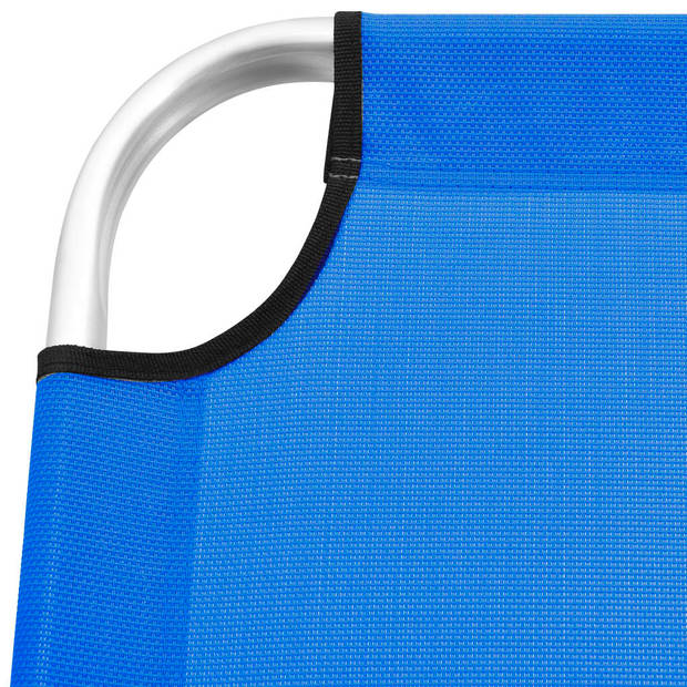 vidaXL Ligbed extra hoog inklapbaar senior aluminium blauw