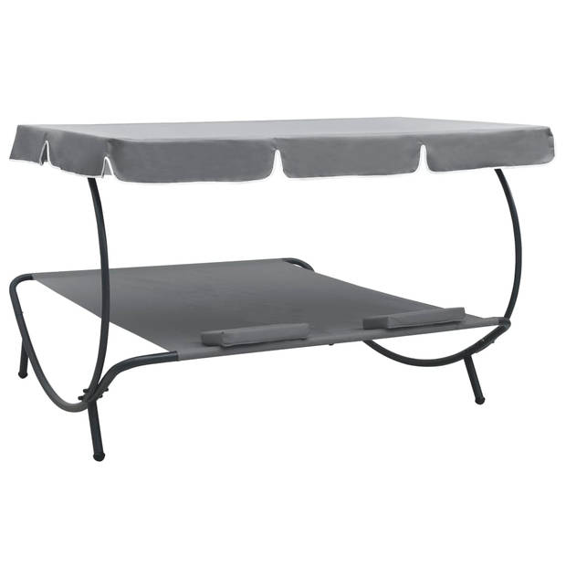 The Living Store Ligbed XL - Grijs - 200 x 173 x 135 cm - Weerbestendig