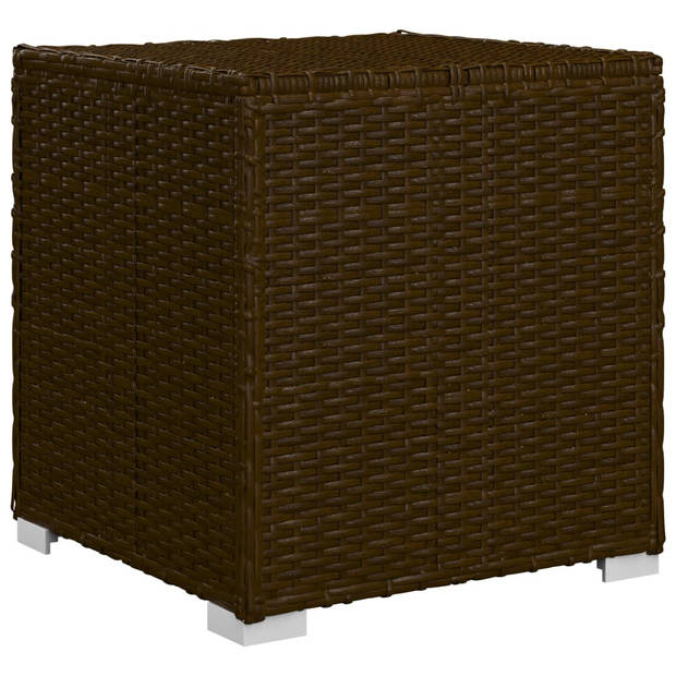 The Living Store Loungeset Sunbed 195x60x31cm Brown - Adjustable Sides - PE Rattan - Steel Frame - Removable Cushion -