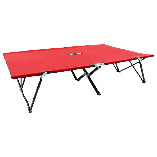 The Living Store Dubbel Kampeerbed - Lichtgewicht Ligbed - 193 x 125 x 40 cm - Draagcapaciteit 240 kg - Rood