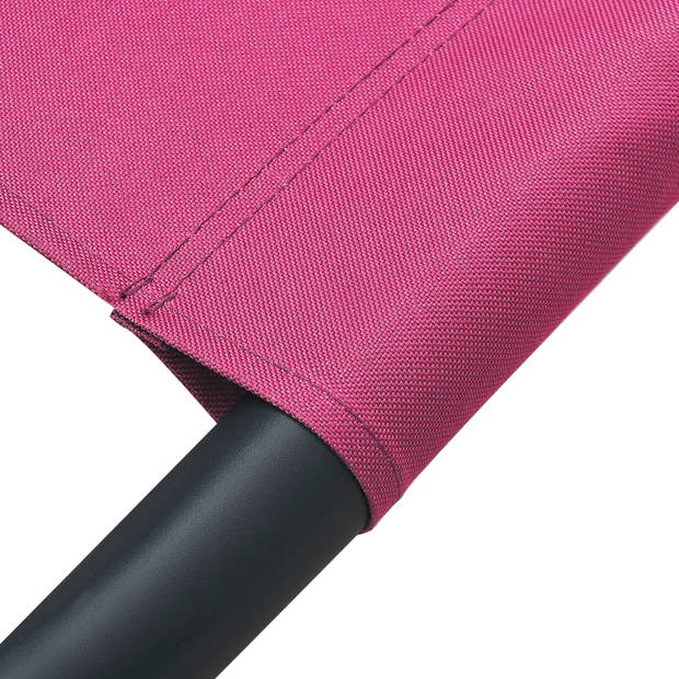 The Living Store Ligbed Roze Oxford Stof - 200 x 173 x 135 cm - Waterafstotend - Gepoedercoat Staal - Montage vereist