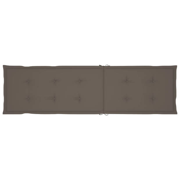 The Living Store Acaciahouten Terrasstoel - verstelbaar - 167 x 56 x 75 cm - incl - kussen - taupe