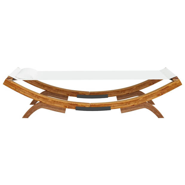 The Living Store Tuinbed Massief Hout - 100x188.5x44cm - Crème Stof