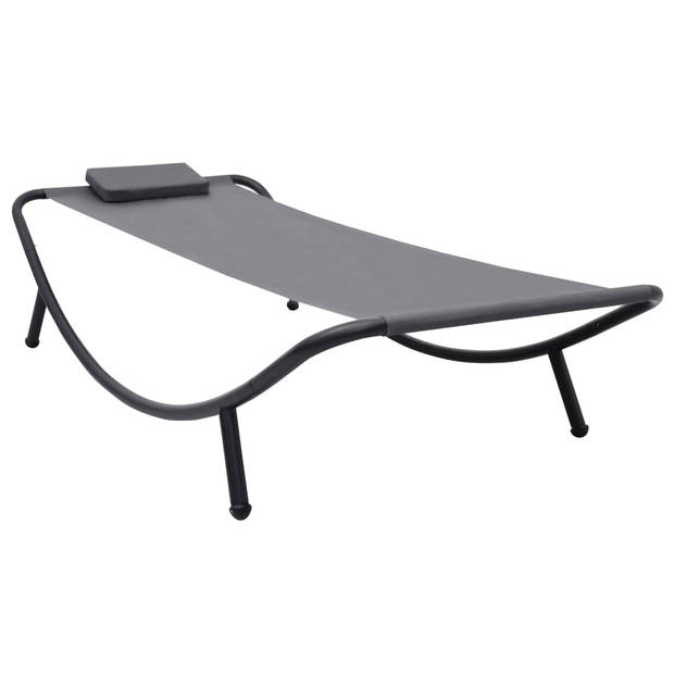 The Living Store Loungebed Outdoor - 200x90x40 cm - Grijs