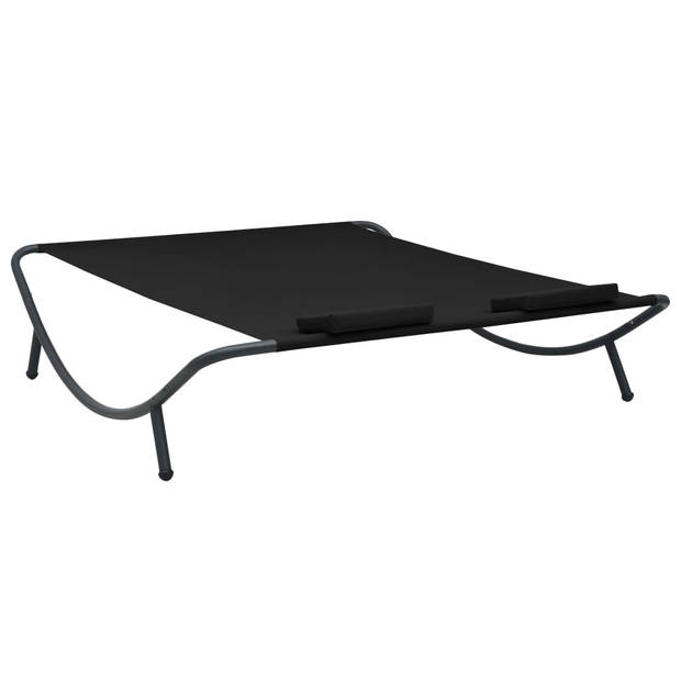 The Living Store Ligbed - Oxford Stof - 200x173x45 cm - Zwart