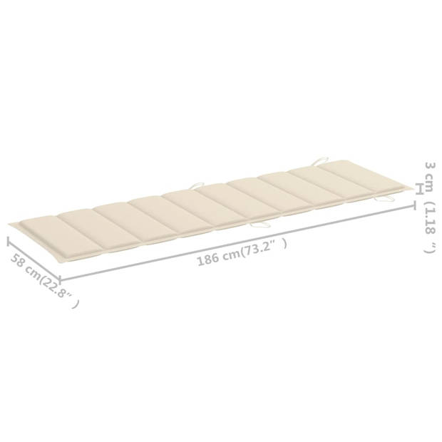 The Living Store Ligstoel Teakhouten Tuinmeubel - 60x180x73 cm - Schommelend