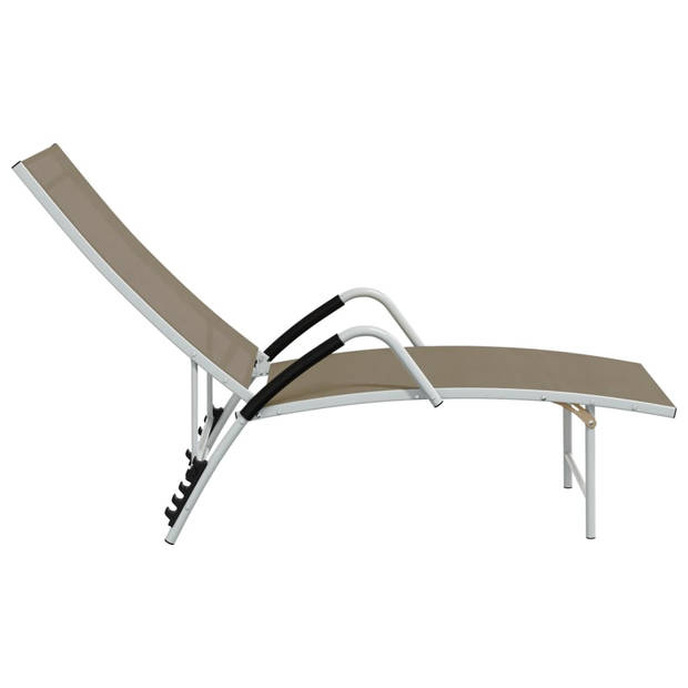 The Living Store Lounger XL - Taupe - (170-193) x 60.5 x (96-51) cm - Verstelbaar