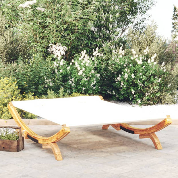 The Living Store Tuinbed - Massief hout - 165x188.5x46 cm - Crème