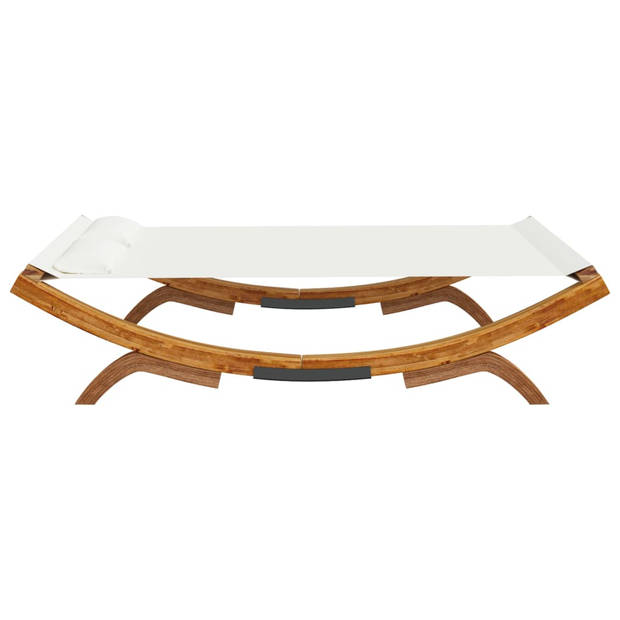 The Living Store Tuinbed - Massief hout - 165x188.5x46 cm - Crème