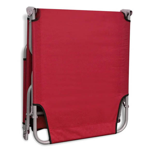 The Living Store Ligbed - Ligstoel - 189 x 58 x 27 cm - Rood