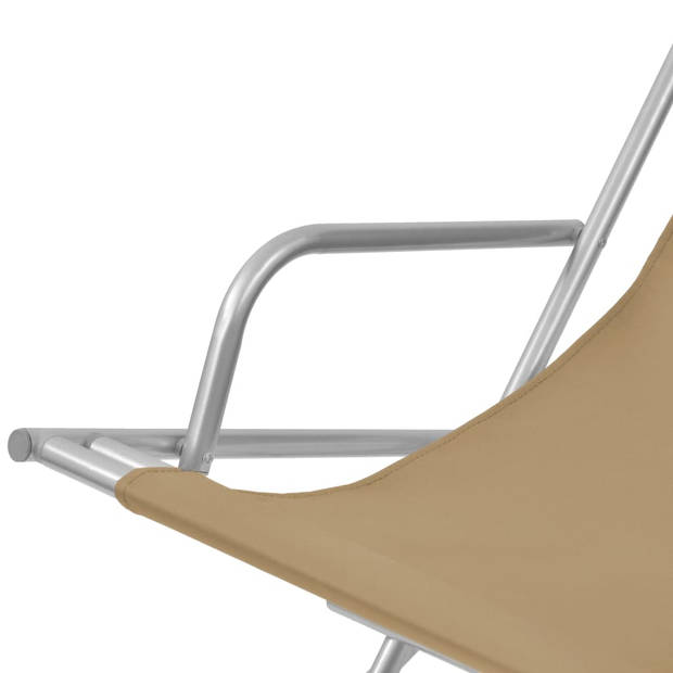 vidaXL Terrasstoelen verstelbaar 2 st staal taupe